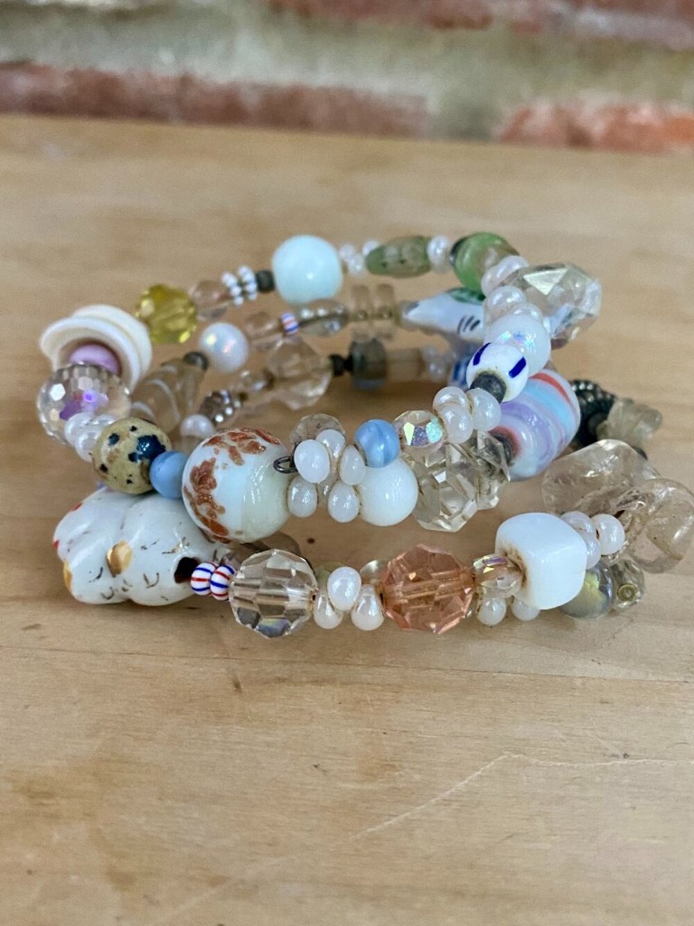 Vintage Bracelet - Artisan made, unique (made to order), animals, memory wire.